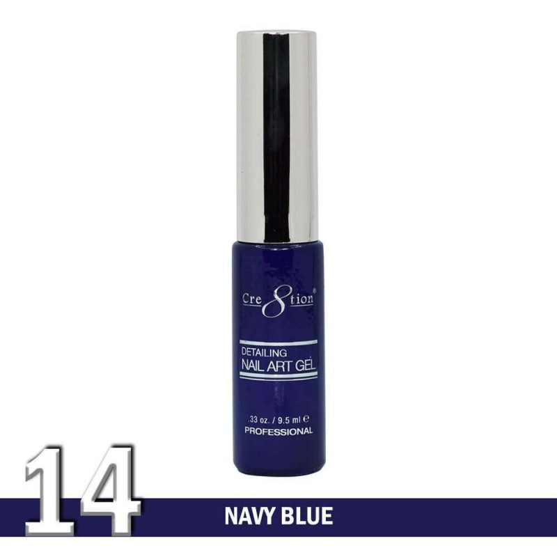 Cre8tion Detailing Nail Art Gel, 14, Navy Blue, 0.33oz KK1025 